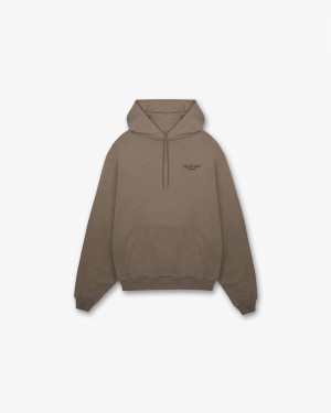 Men's Represent Team 247 Oversized Hoodie Khaki | UK-BMJTX3642