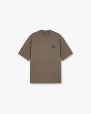 Men's Represent Team 247 Oversized T-Shirt Taupe | UK-ELNOI3910