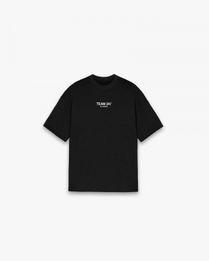 Men's Represent Team 247 X Marchon Oversized T-Shirt Black | UK-OPTEU3247