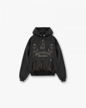 Men's Represent Thoroughbred Hoodie Black | UK-SIJWM4872