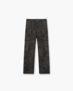 Men's Represent Utility Cargo Trousers Camo | UK-CPNTA8034