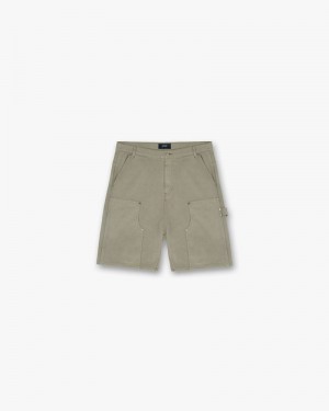 Men's Represent Utility Shorts Khaki | UK-YBLGQ8256