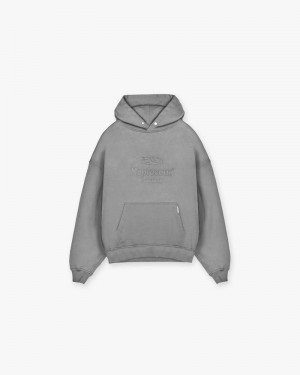 Men's Represent Worldwide Hoodie Grey | UK-GAJXN4165