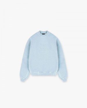 Men's Represent Worldwide Sweater Light Blue | UK-RMPDV9743