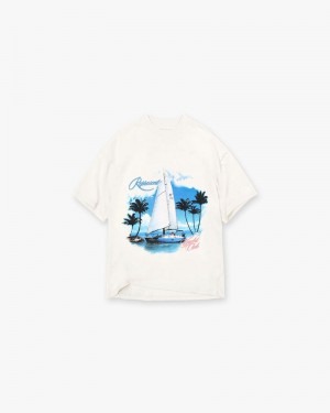 Men's Represent Yacht Club T-Shirt White | UK-EMOJX5917