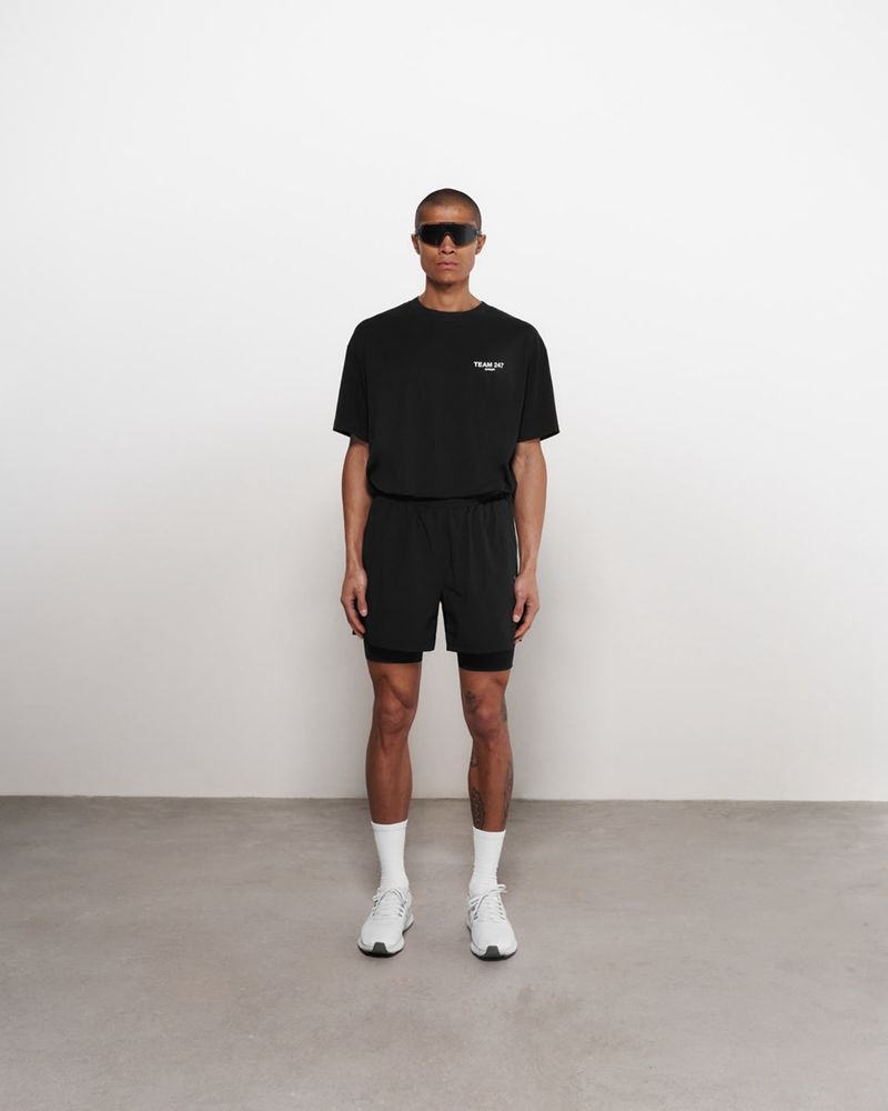 Men's Represent 247 2-in-1 Shorts Black | UK-BDAFH2891