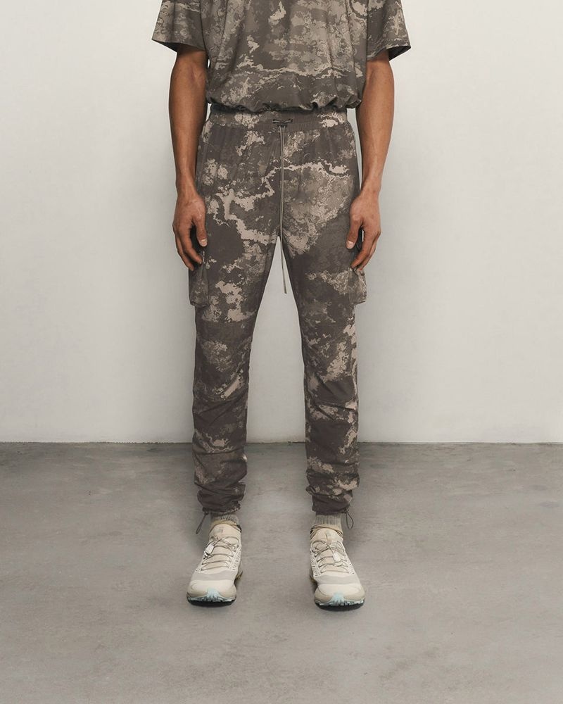 Men's Represent 247 Cargo Trousers Taupe Camo | UK-DAOUI9726