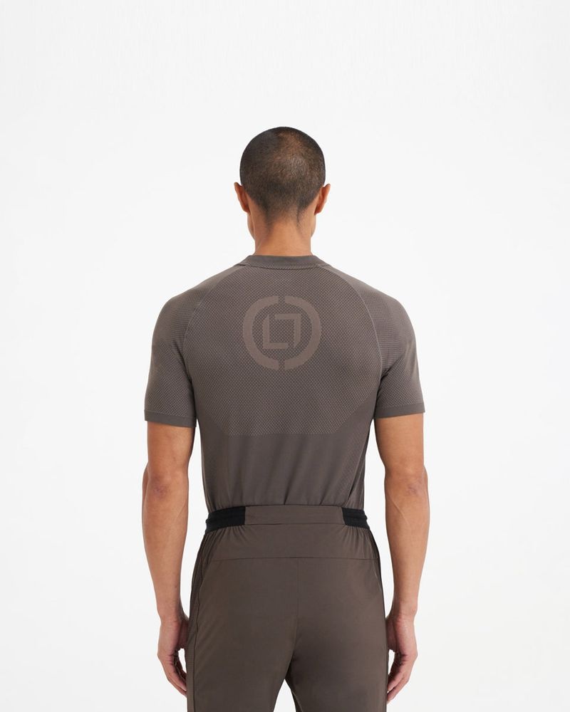 Men's Represent 247 Seamless T-Shirt Taupe | UK-JLDIU4852