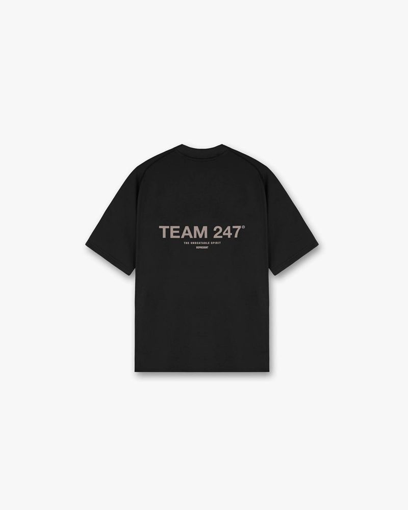 Men's Represent 247 Team Run T-Shirt Black | UK-FGNWU3896