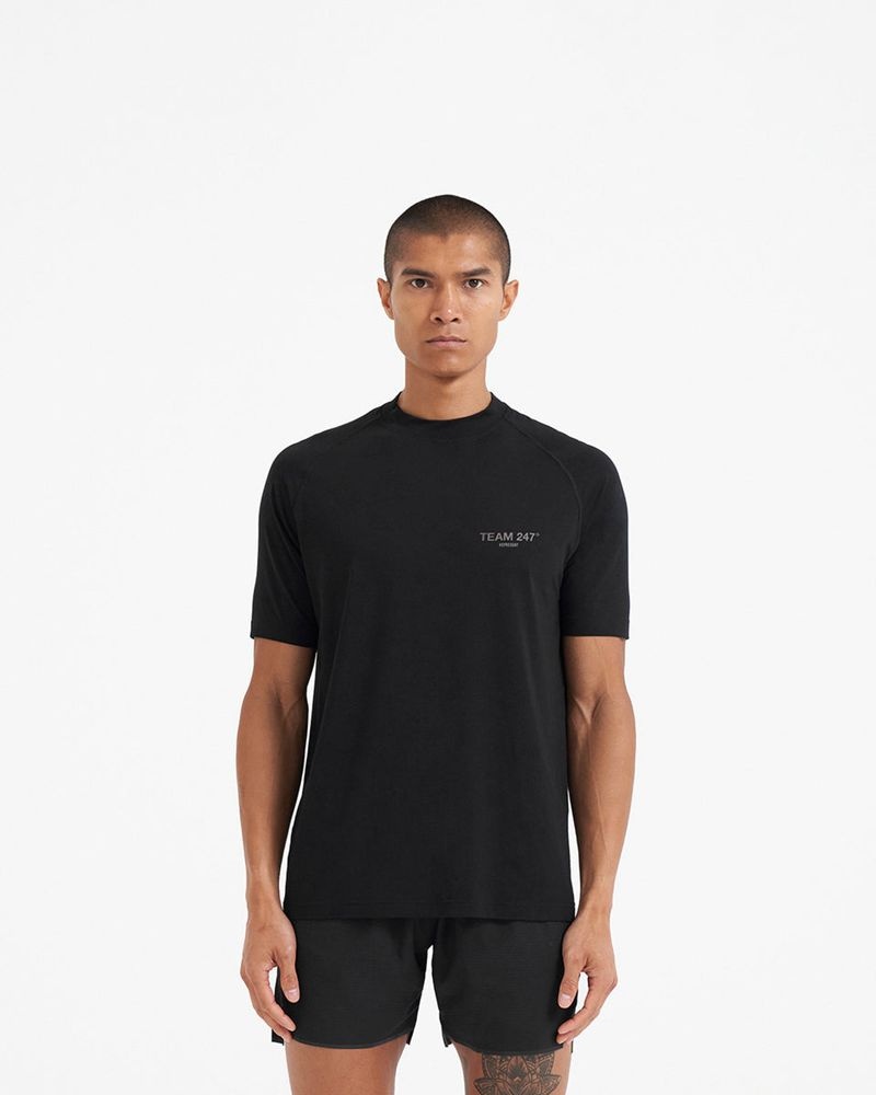 Men's Represent 247 Team Run T-Shirt Black | UK-FGNWU3896