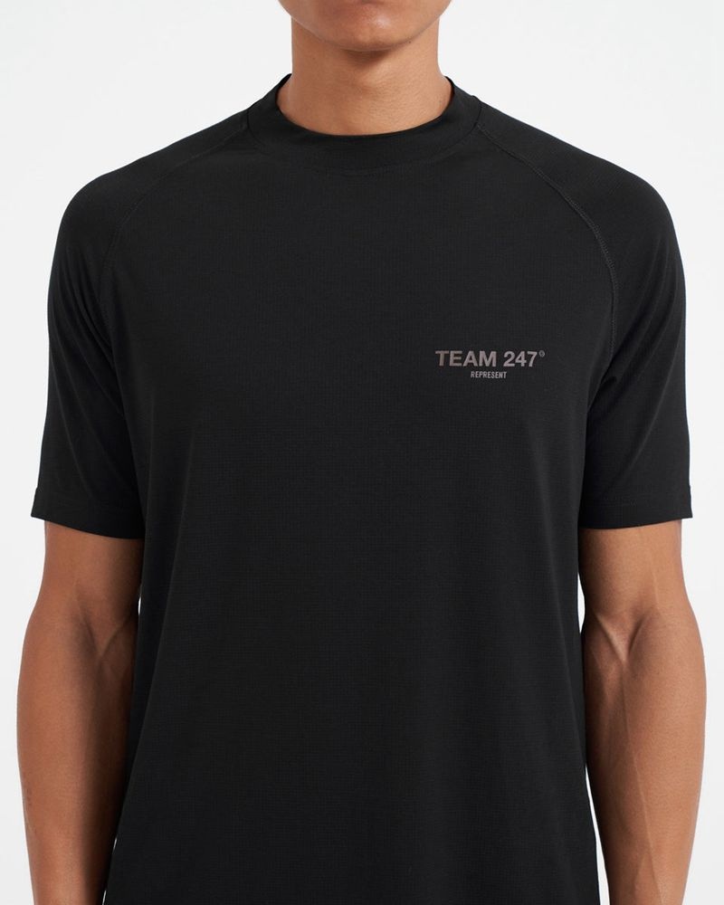 Men's Represent 247 Team Run T-Shirt Black | UK-FGNWU3896