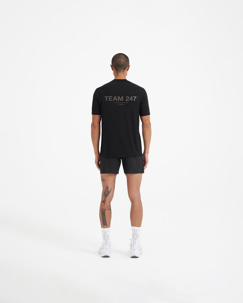 Men's Represent 247 Team Run T-Shirt Black | UK-FGNWU3896