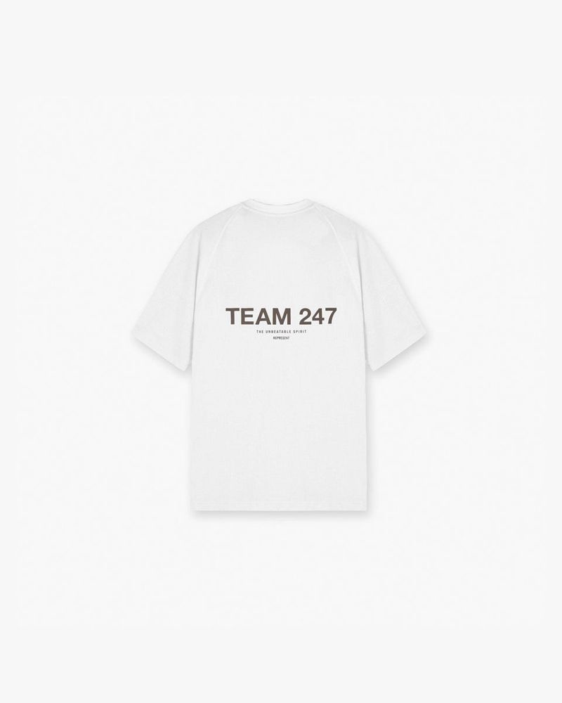 Men's Represent 247 Team Run T-Shirt White | UK-ZEOVA2074