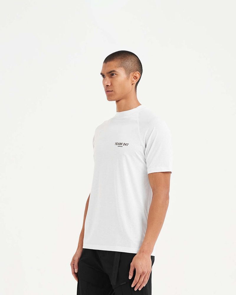 Men's Represent 247 Team Run T-Shirt White | UK-ZEOVA2074