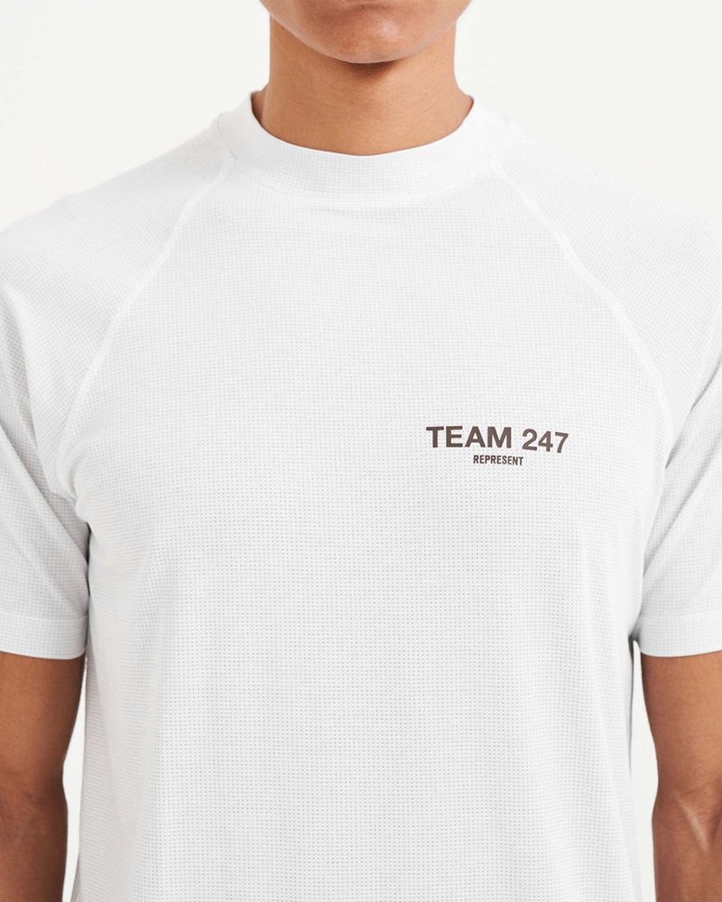 Men's Represent 247 Team Run T-Shirt White | UK-ZEOVA2074