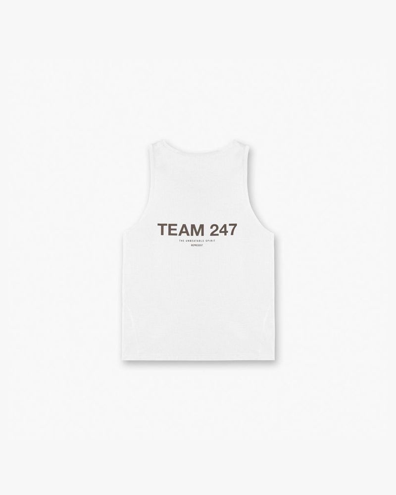 Men's Represent 247 Team Run Tank Top White | UK-YDMSN3718