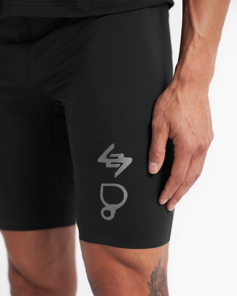 Men's Represent 247 X Puresport Half Tights Black | UK-ZJXVQ6192