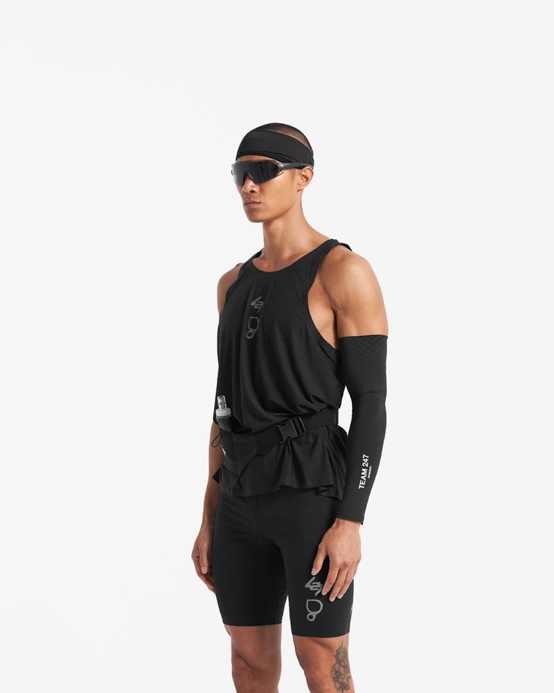 Men's Represent 247 X Puresport Singlet T-Shirt Black | UK-EBXVJ6253