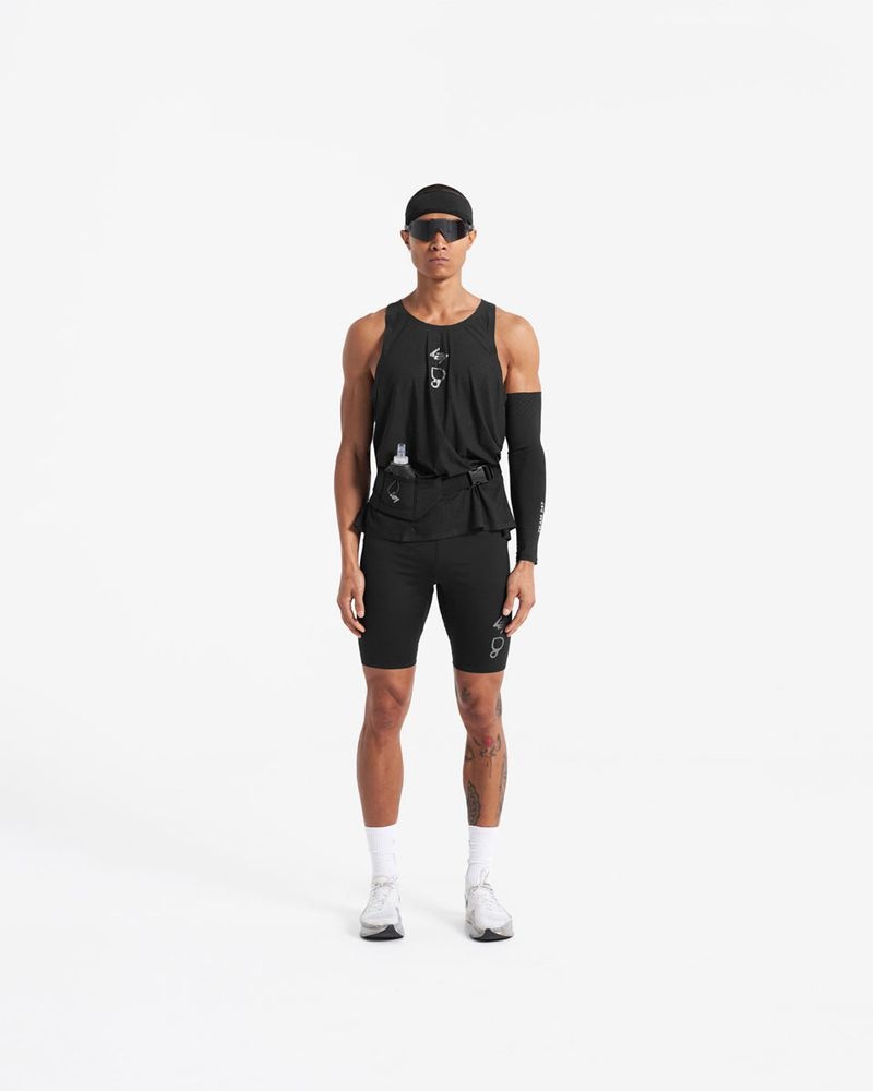 Men's Represent 247 X Puresport Singlet T-Shirt Black | UK-EBXVJ6253