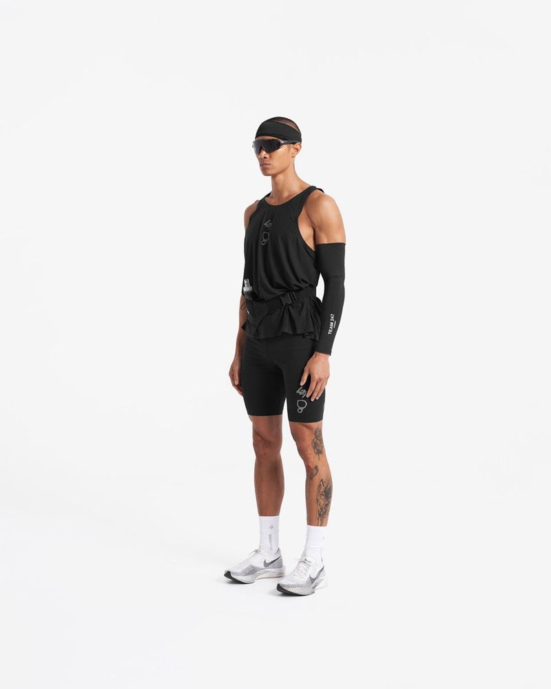 Men's Represent 247 X Puresport Singlet T-Shirt Black | UK-EBXVJ6253