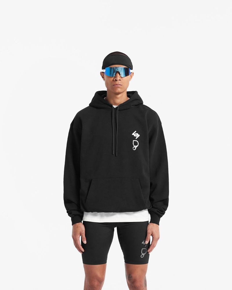 Men's Represent 247 X Puresport Tour Hoodie Black | UK-WSTKJ2349