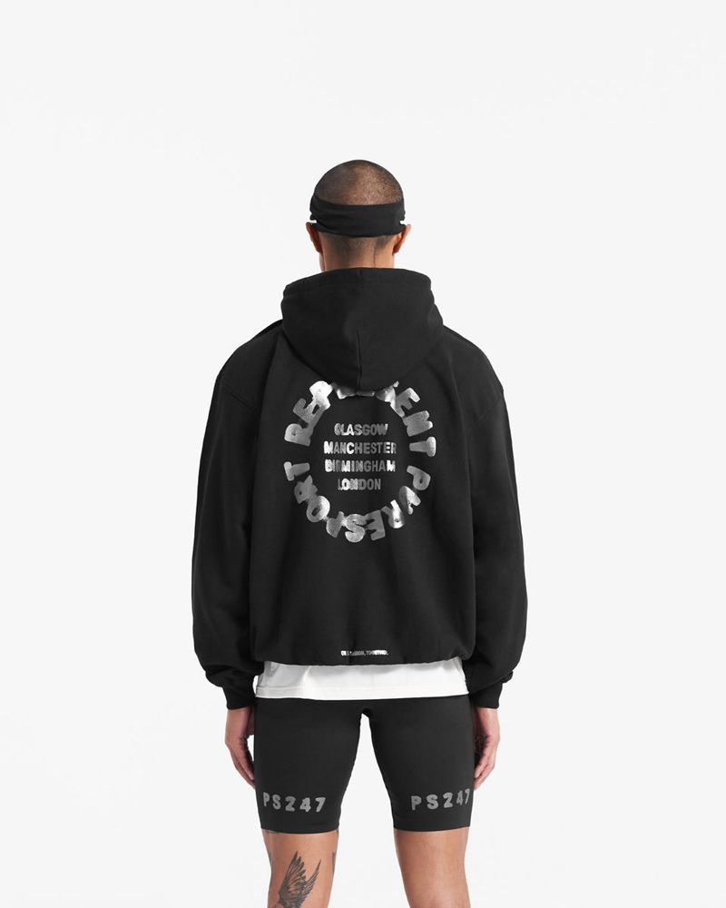 Men's Represent 247 X Puresport Tour Hoodie Black | UK-WSTKJ2349