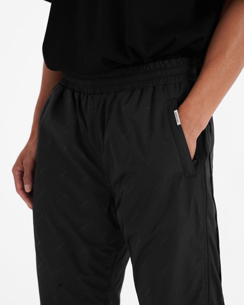 Men's Represent All Over Logo Track Trousers Black | UK-NEMOL3215