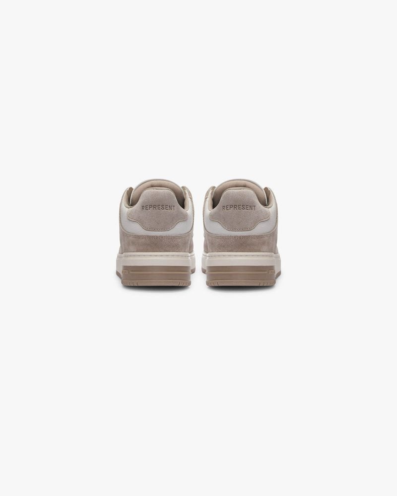 Men's Represent Apex Trainers Taupe / White | UK-OUXQB6054