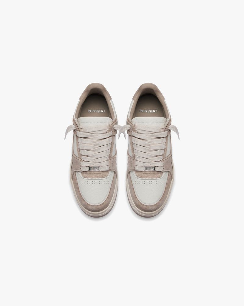 Men's Represent Apex Trainers Taupe / White | UK-OUXQB6054