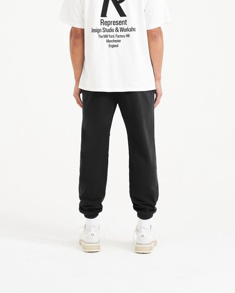 Men's Represent Blank Sweatpants Black | UK-OLAMJ1469