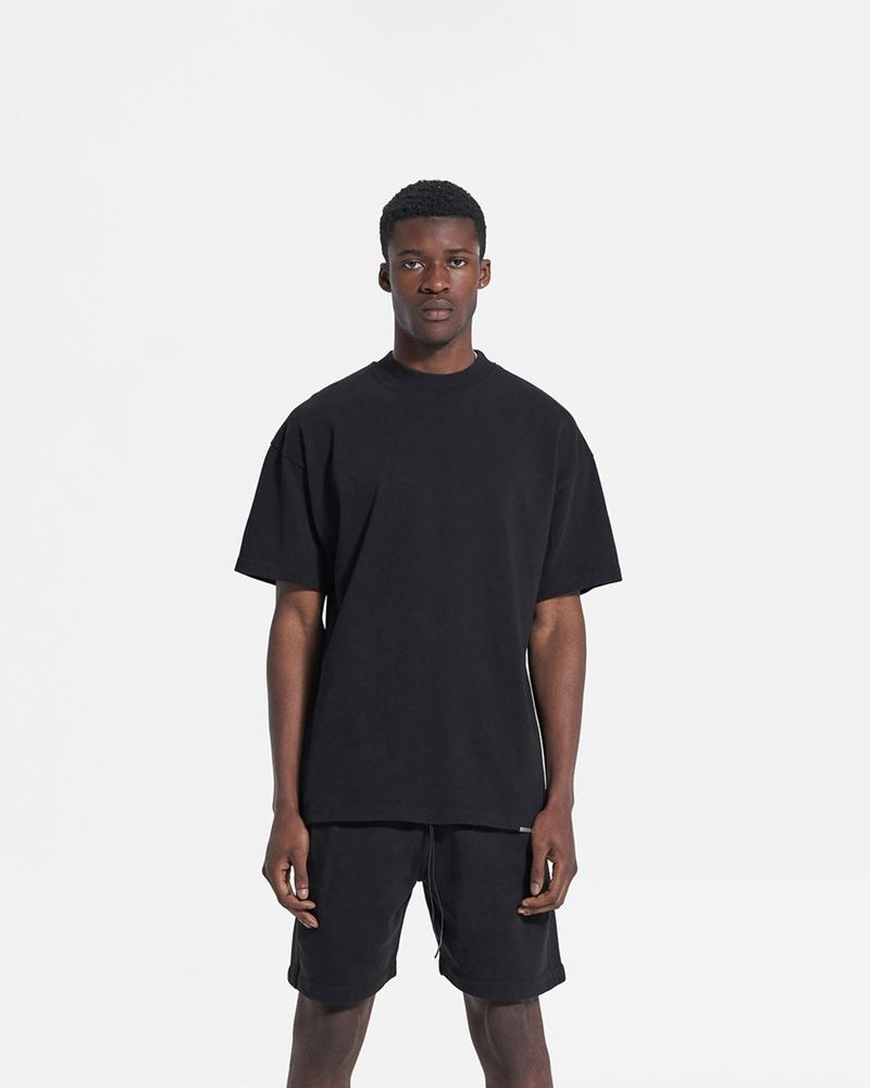 Men's Represent Blank T-Shirt Black | UK-YEHTM7359