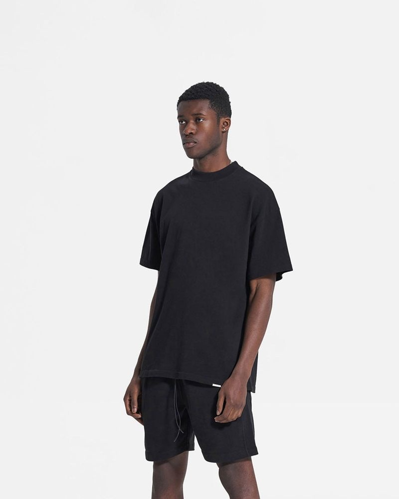 Men's Represent Blank T-Shirt Black | UK-YEHTM7359