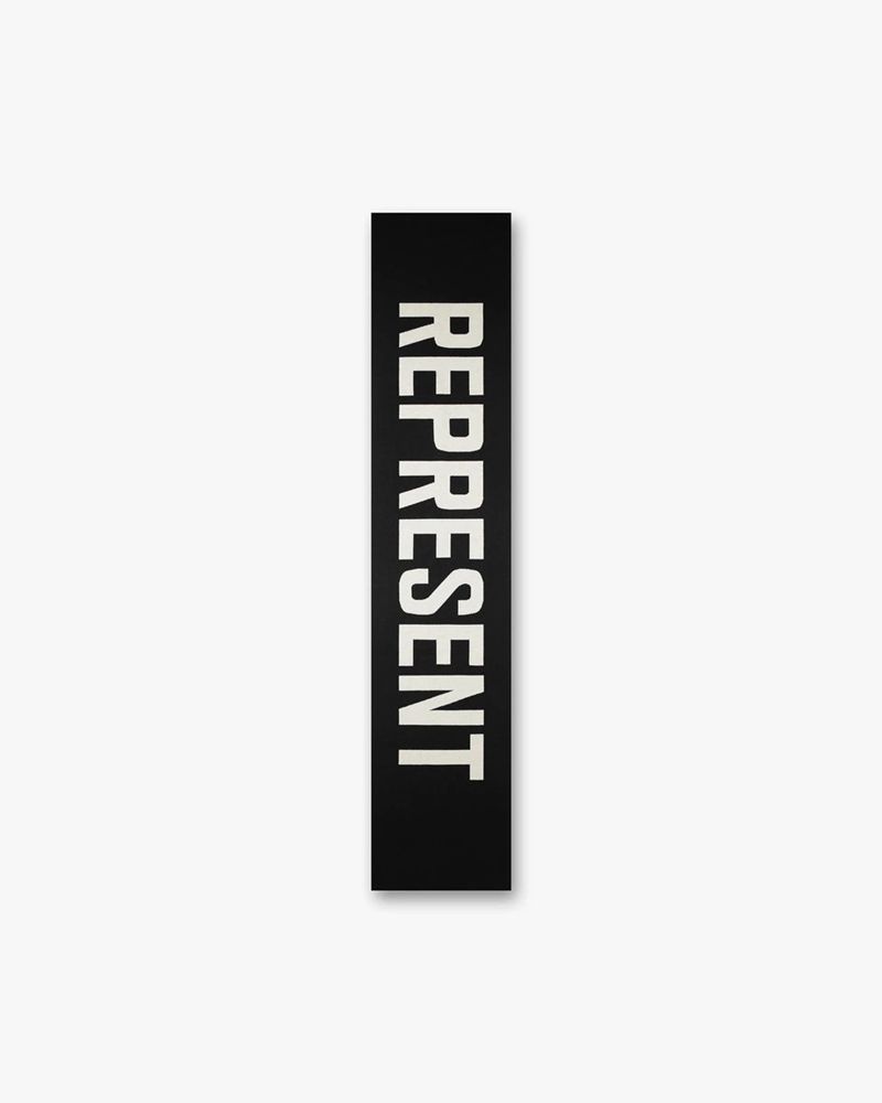 Men\'s Represent Bold Logo Scarf Black | UK-FJVSN0193