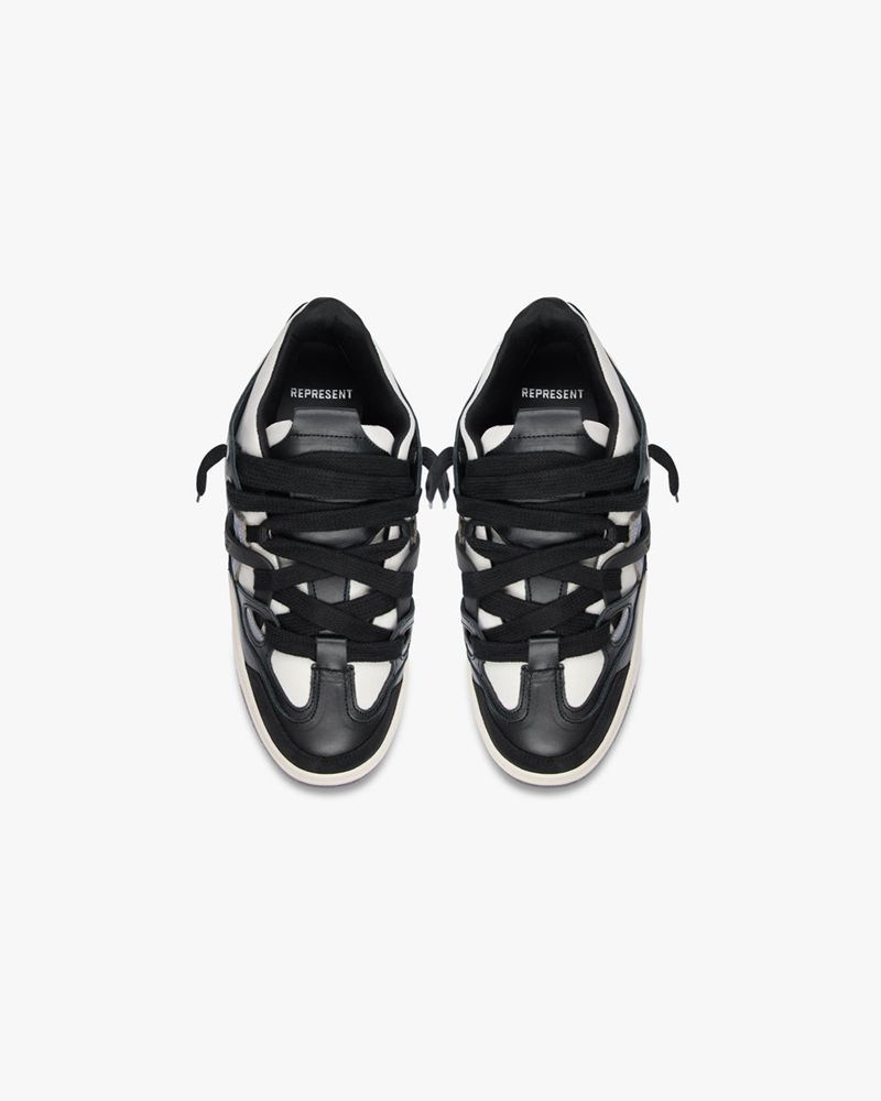 Men's Represent Bully Trainers Black / White | UK-JBFDL1460