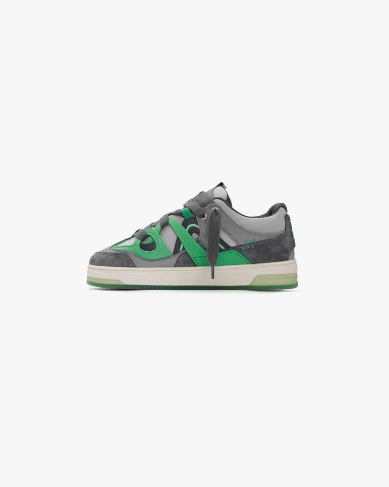 Men's Represent Bully Trainers Dark Grey / Green | UK-LIQXJ6410