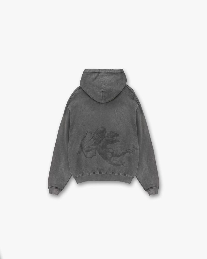 Men's Represent Cherub All Over Hoodie Dark Grey | UK-ASYHB0736