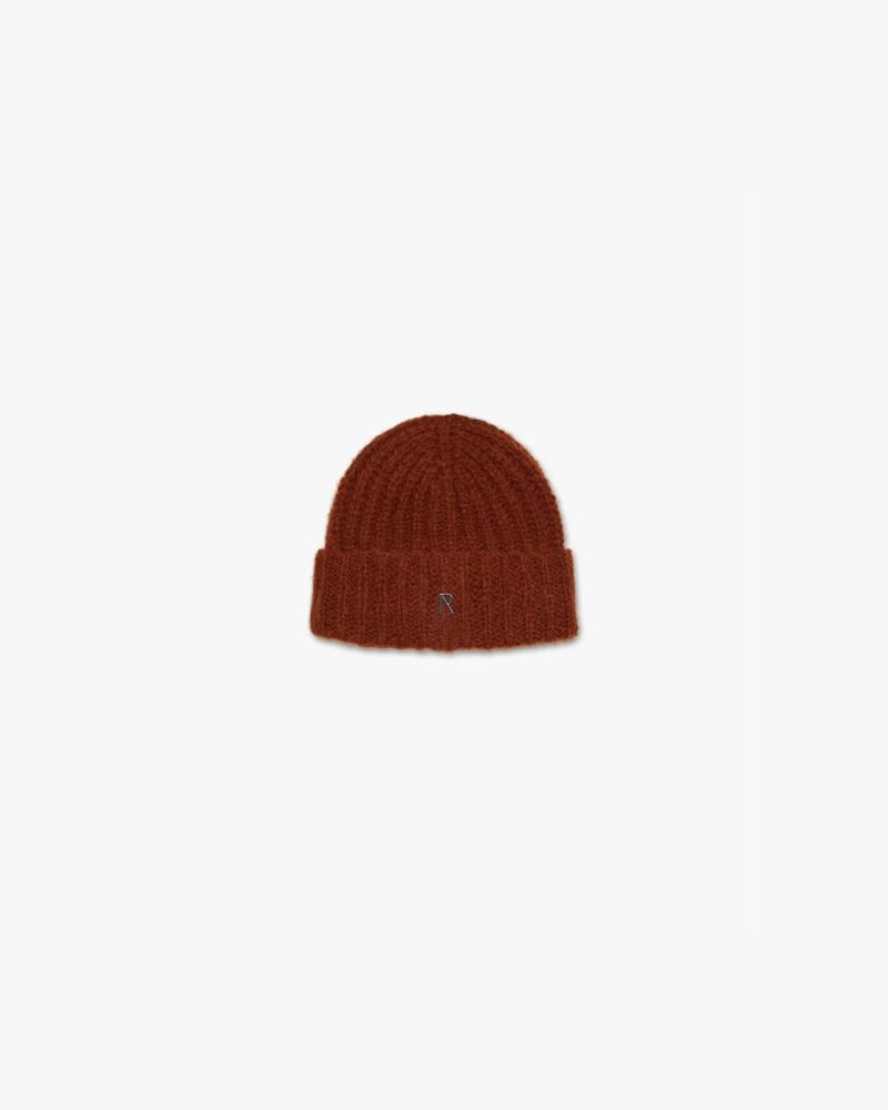 Men\'s Represent Chunky Rib Beanie Brown | UK-GHNAD2864