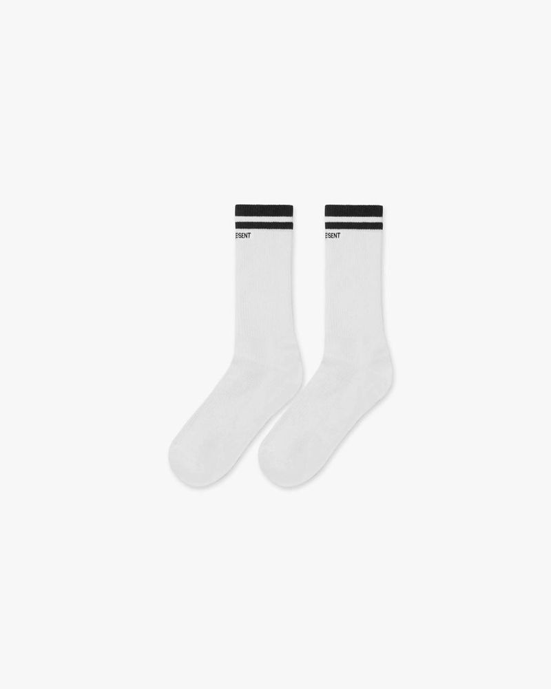 Men's Represent College Socks White / Black | UK-VGJOM7594