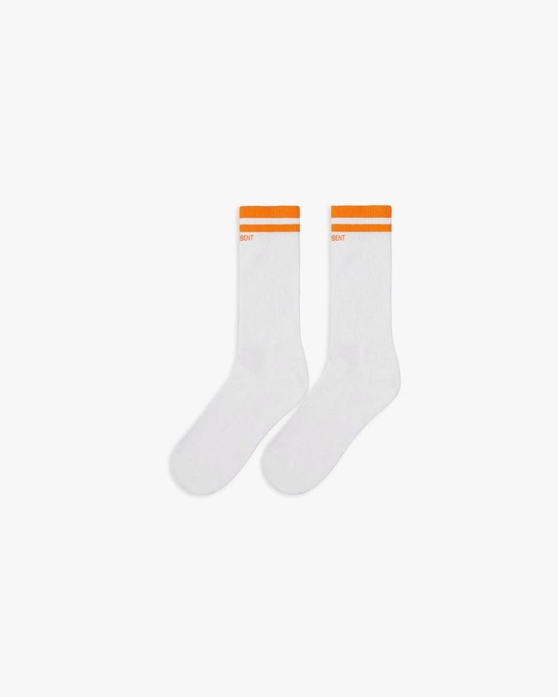 Men's Represent College Socks White / Orange | UK-IFVDO4201