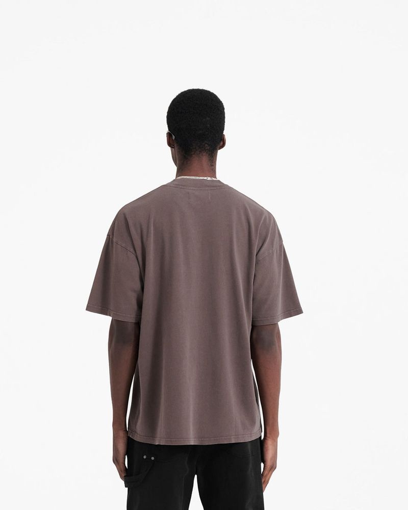 Men's Represent Crest T-Shirt Taupe | UK-RIXYQ0917