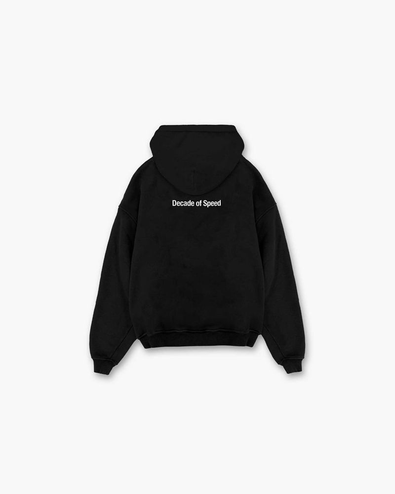 Men's Represent Decade Of Speed Hoodie Black | UK-YMSDJ2015