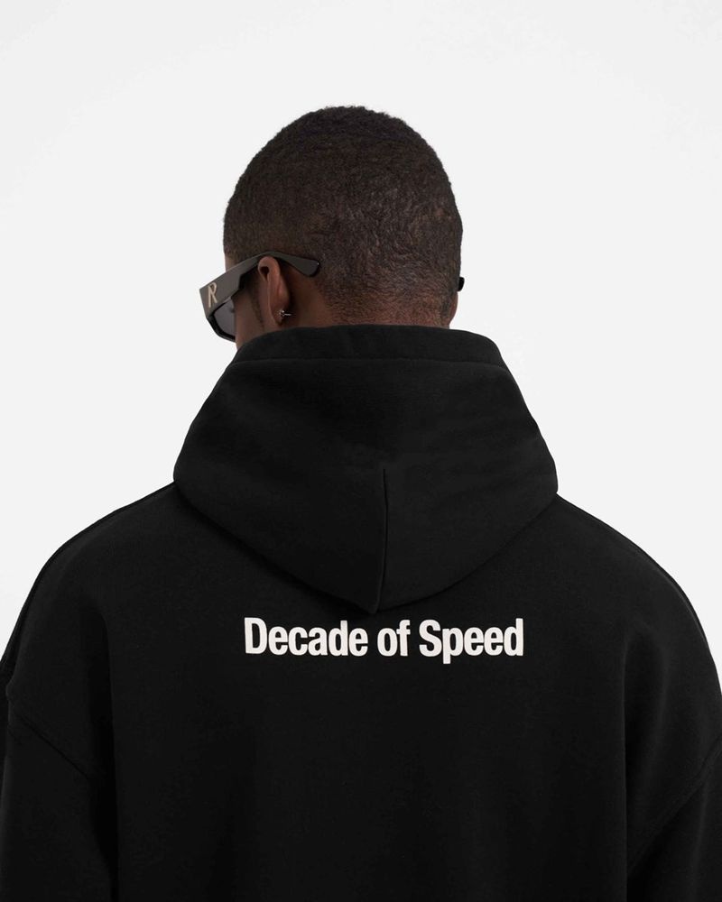 Men's Represent Decade Of Speed Hoodie Black | UK-YMSDJ2015