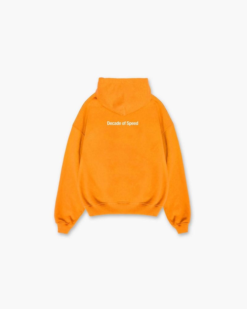 Men's Represent Decade Of Speed Hoodie Orange | UK-QAMOI7028