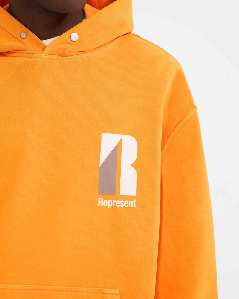 Men's Represent Decade Of Speed Hoodie Orange | UK-QAMOI7028