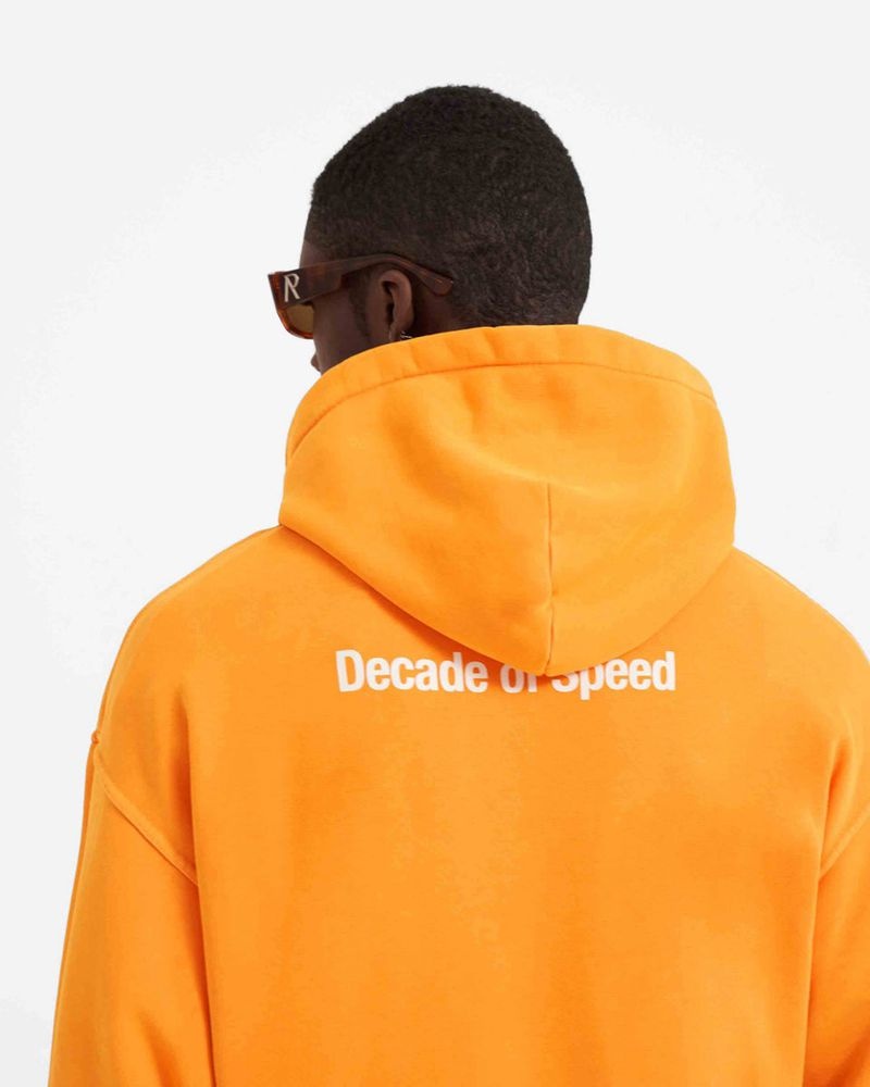 Men's Represent Decade Of Speed Hoodie Orange | UK-QAMOI7028