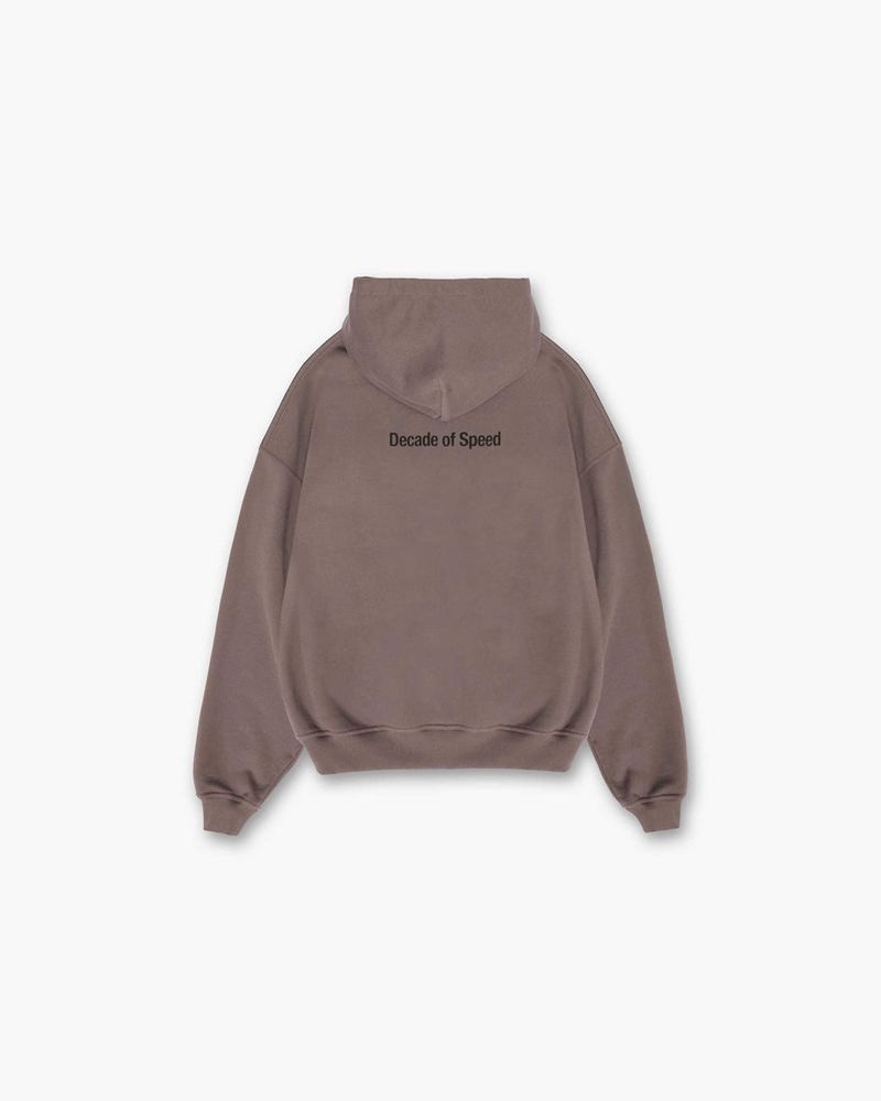 Men's Represent Decade Of Speed Hoodie Taupe | UK-HDQOL4256