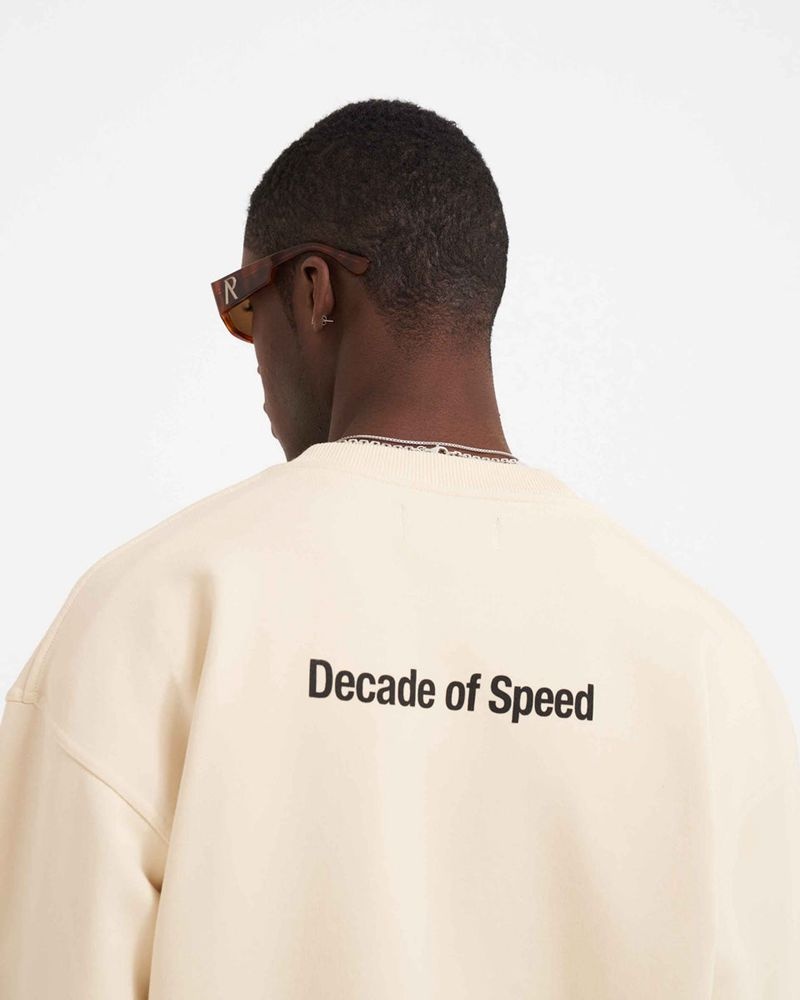 Men's Represent Decade Of Speed Sweater Cream | UK-RDFCA7198