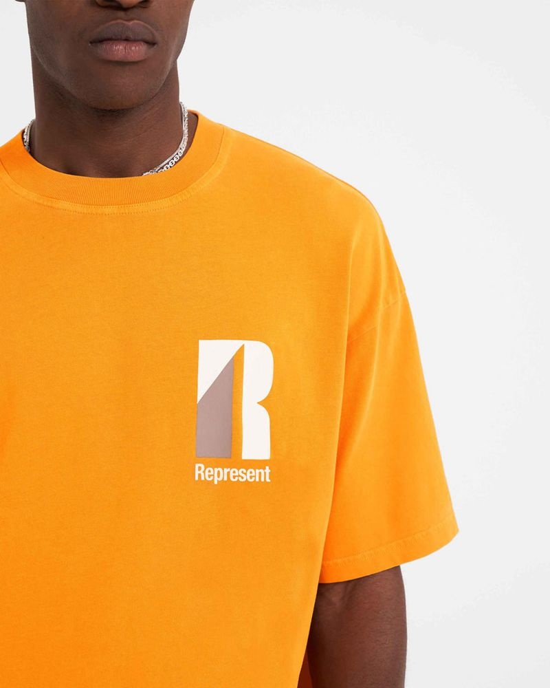 Men's Represent Decade Of Speed T-Shirt Orange | UK-JCYSB5802