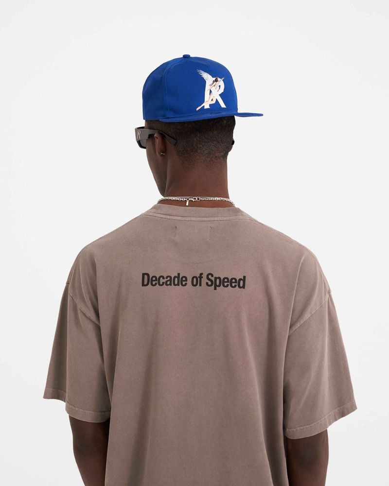 Men's Represent Decade Of Speed T-Shirt Taupe | UK-OWNRF8652