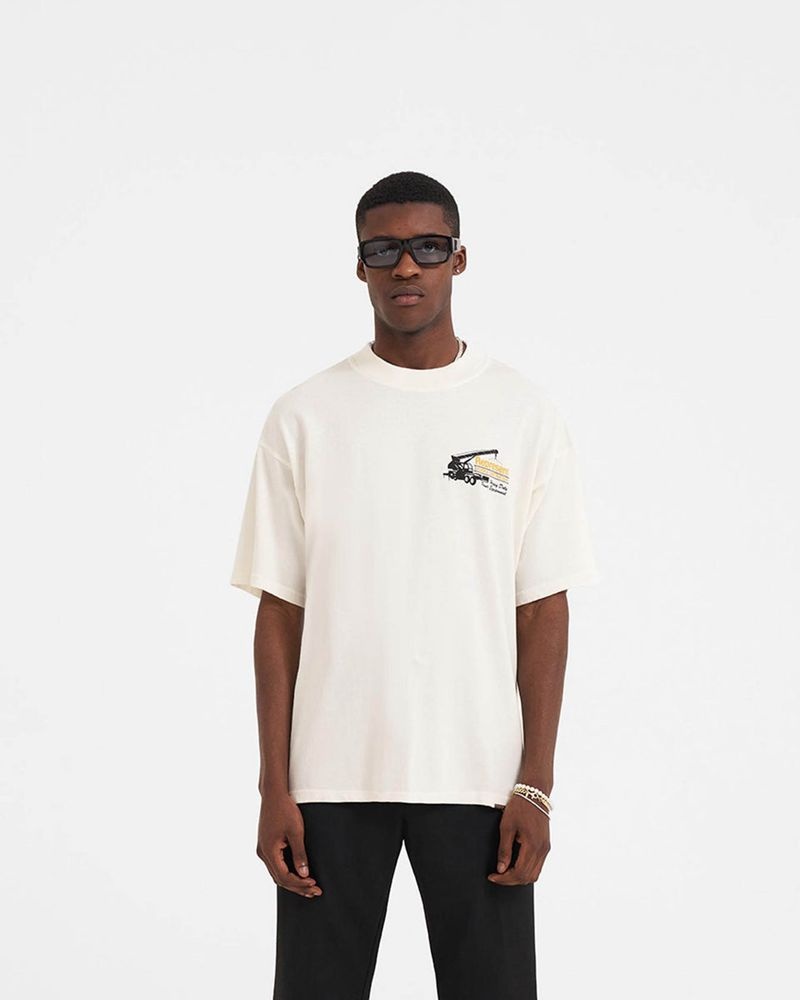 Men's Represent Design & Construction T-Shirt White | UK-BHVOT7049